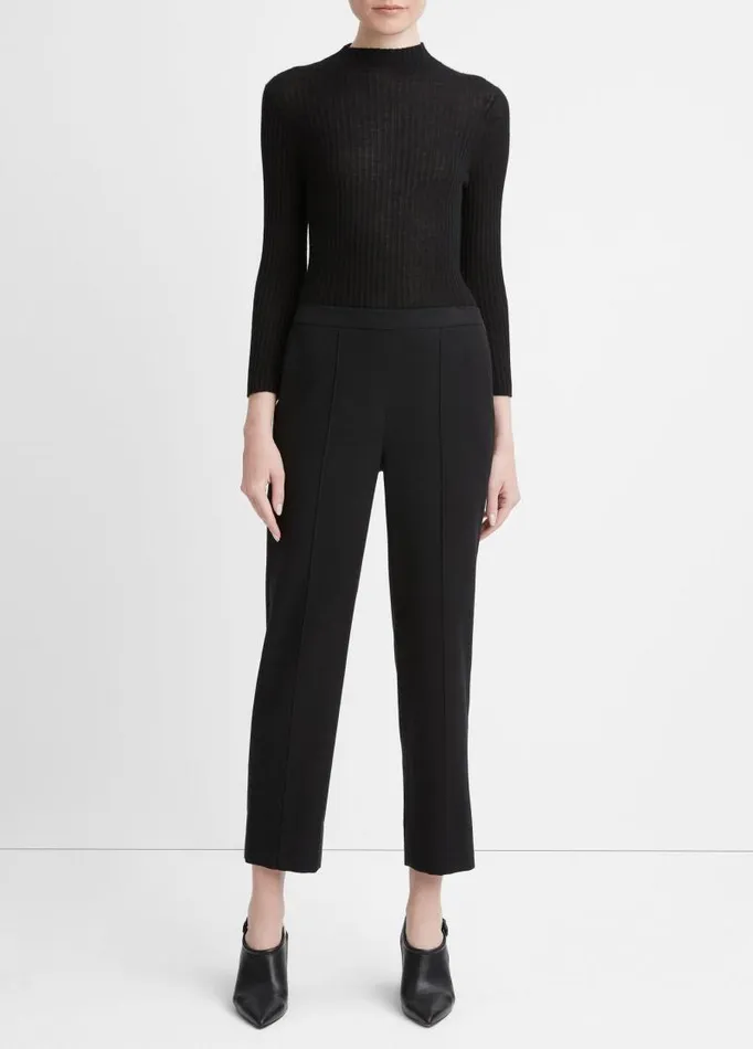 Women Pants and Shorts Vince Brushed MidRise Easy PullOn Pant Black