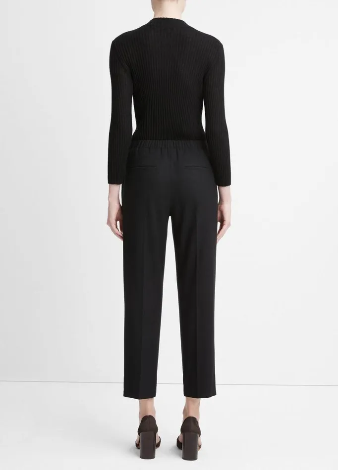 Women Pants and Shorts Vince Brushed MidRise Easy PullOn Pant Black
