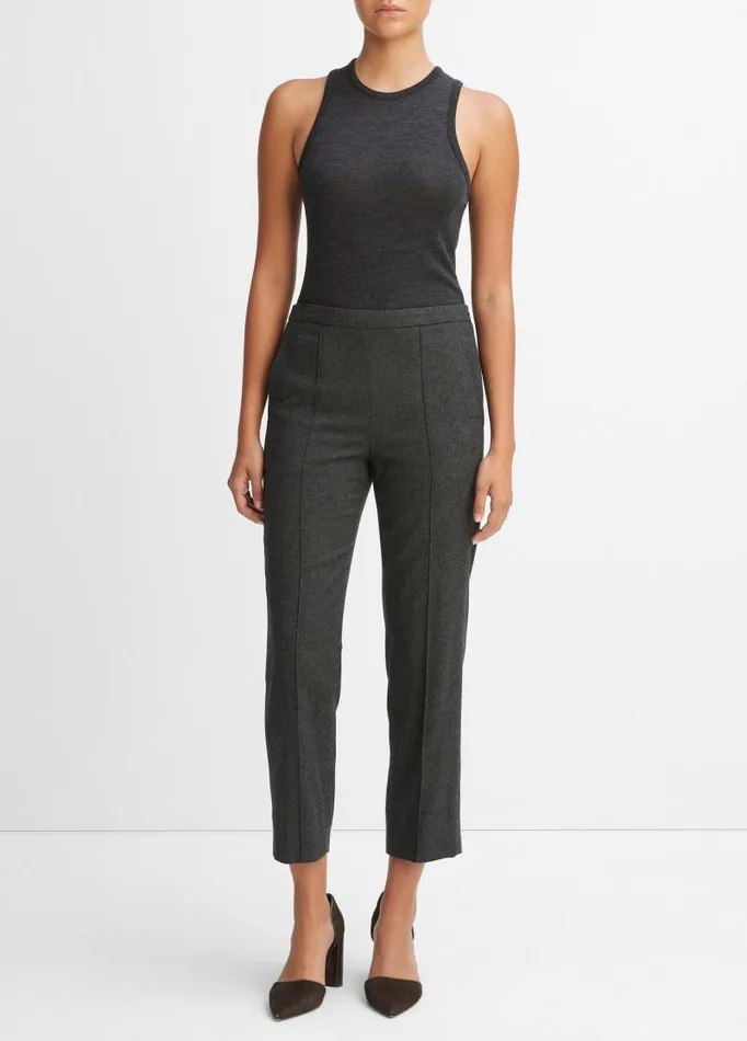 Women Pants and Shorts Vince Brushed MidRise Easy PullOn Pant Heather Charcoal Women Pants and Shorts Vince Brushed MidRise Easy PullOn Pant Heather Charcoal
