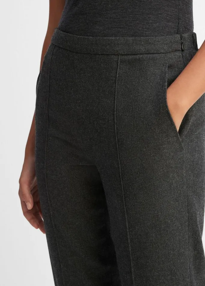 Women Pants and Shorts Vince Brushed MidRise Easy PullOn Pant Heather Charcoal