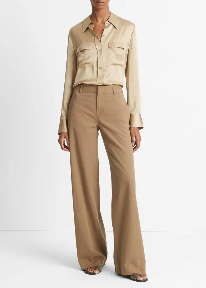 Women Pants and Shorts Vince Cotton WideLeg Pant Artichoke