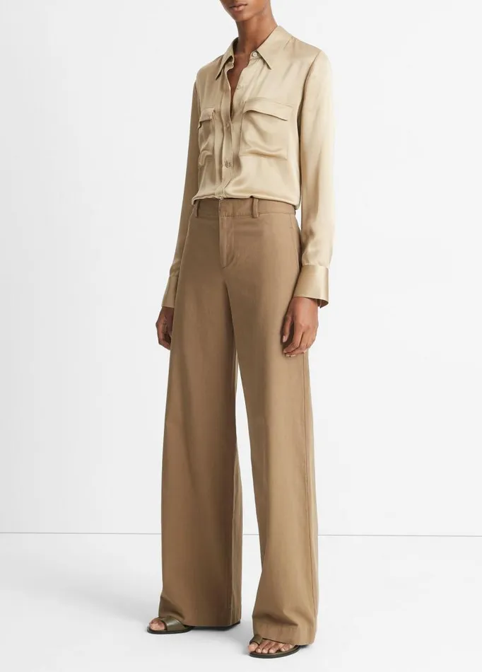 Women Pants and Shorts Vince Cotton WideLeg Pant Artichoke