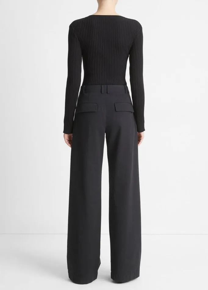 Women Pants and Shorts Vince Cotton WideLeg Pant Light Obsidian