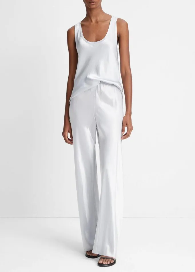 Women Pants and Shorts Vince Fluid Satin Bias Pant Silverstone