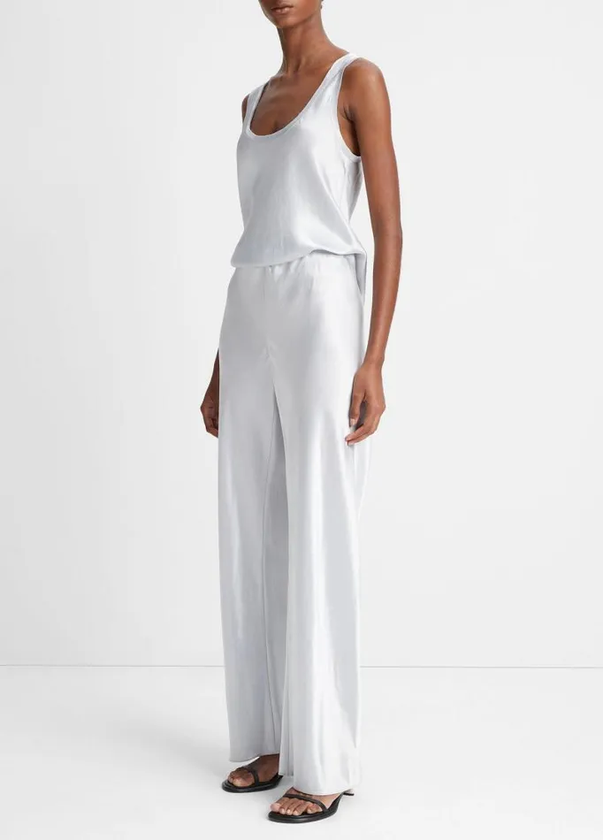 Women Pants and Shorts Vince Fluid Satin Bias Pant Silverstone