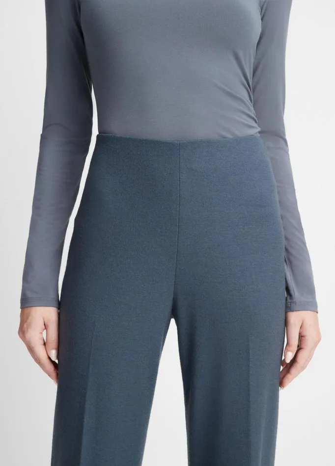 Women Pants and Shorts Vince HighRise Cozy WoolBlend WideLeg Pant Pacific Azure