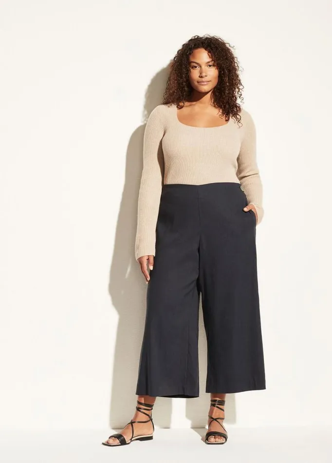 Women Pants and Shorts Vince High Waist Crop Wide Leg Coastal Blue