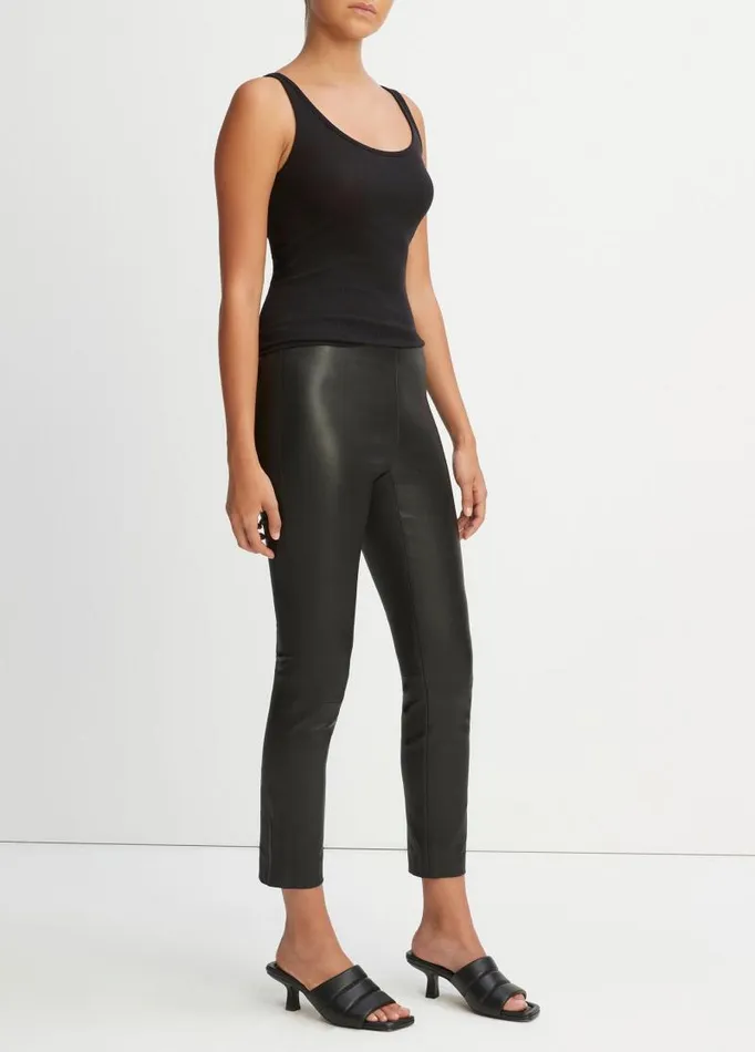 Women Pants and Shorts Vince Leather Legging Black