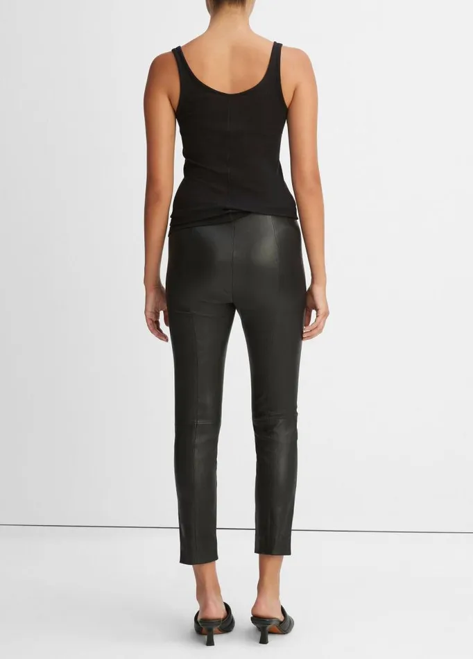 Women Pants and Shorts Vince Leather Legging Black