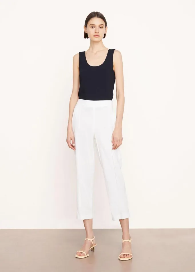 Women Pants and Shorts Vince LinenBlend Tapered PullOn Pant Off White