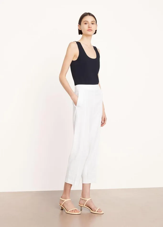 Women Pants and Shorts Vince LinenBlend Tapered PullOn Pant Off White