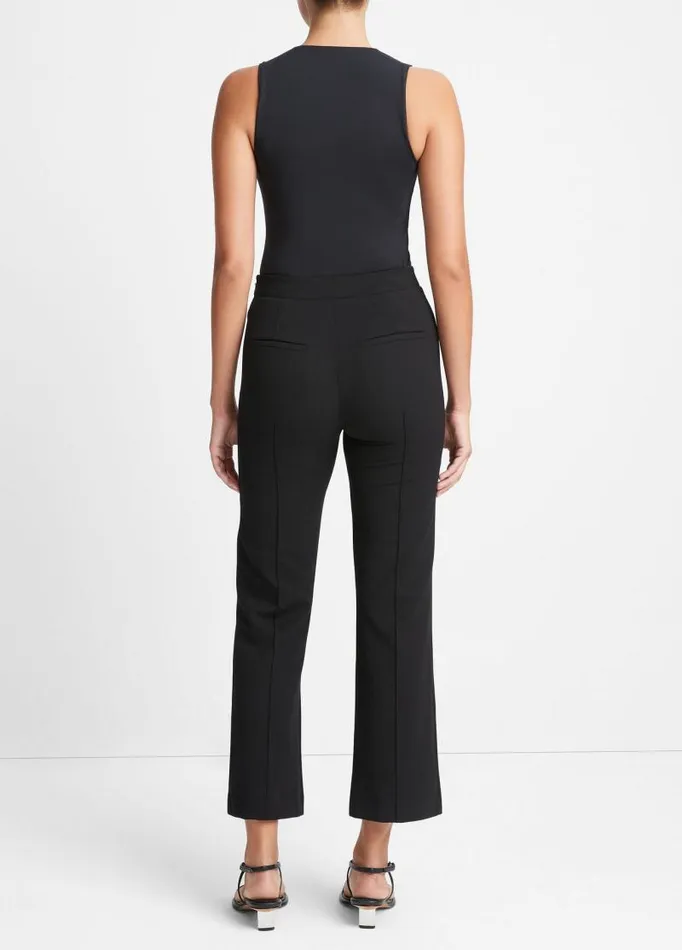 Women Pants and Shorts Vince MidRise Pintuck Crop Flare Pant Black