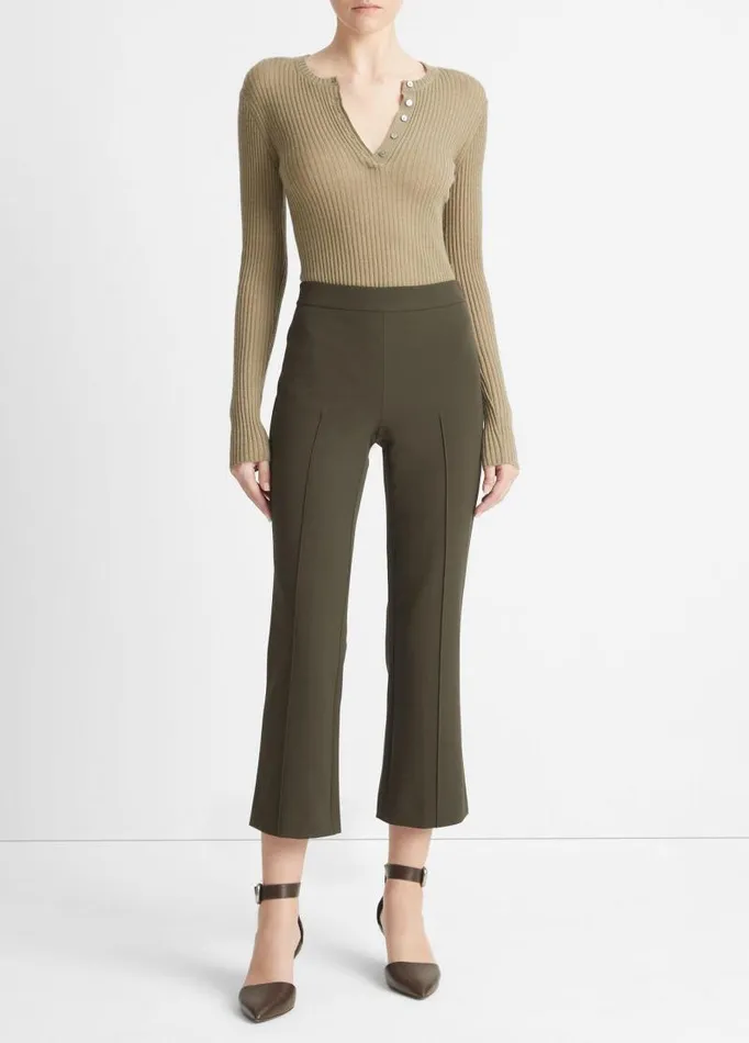 Women Pants and Shorts Vince MidRise Pintuck Crop Flare Pant Eden