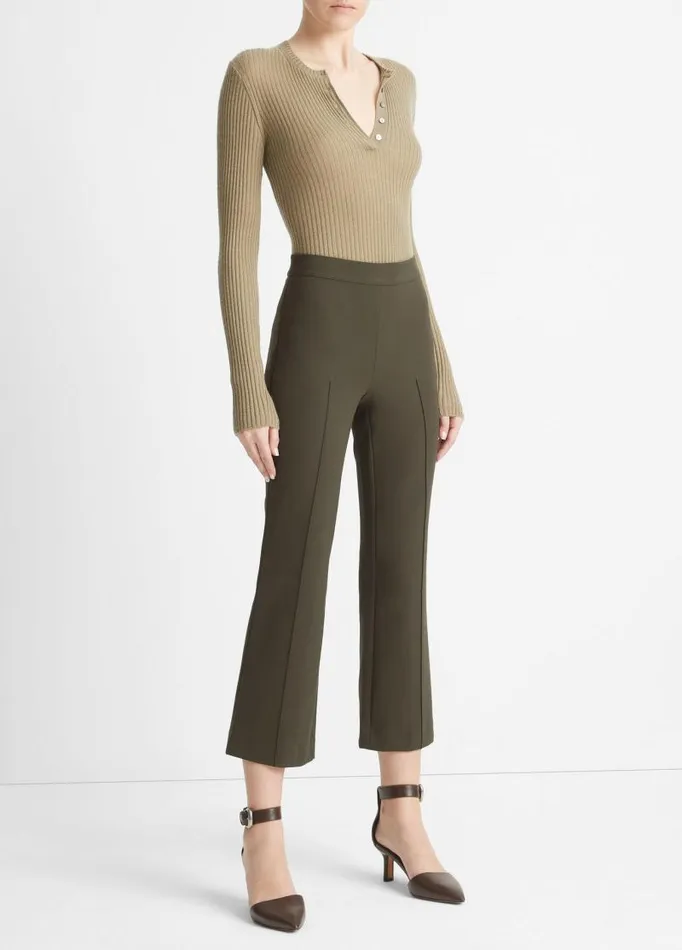 Women Pants and Shorts Vince MidRise Pintuck Crop Flare Pant Eden