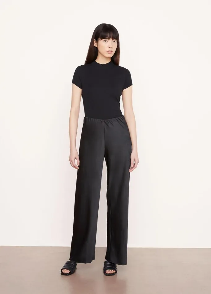 Women Pants and Shorts Vince Satin Bias Pant Black