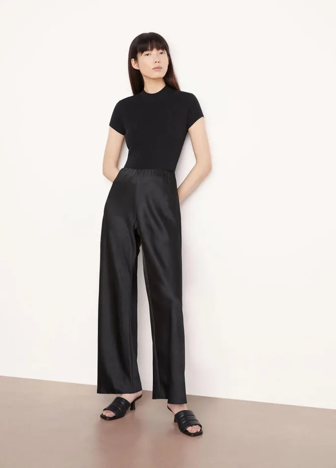 Women Pants and Shorts Vince Satin Bias Pant Black