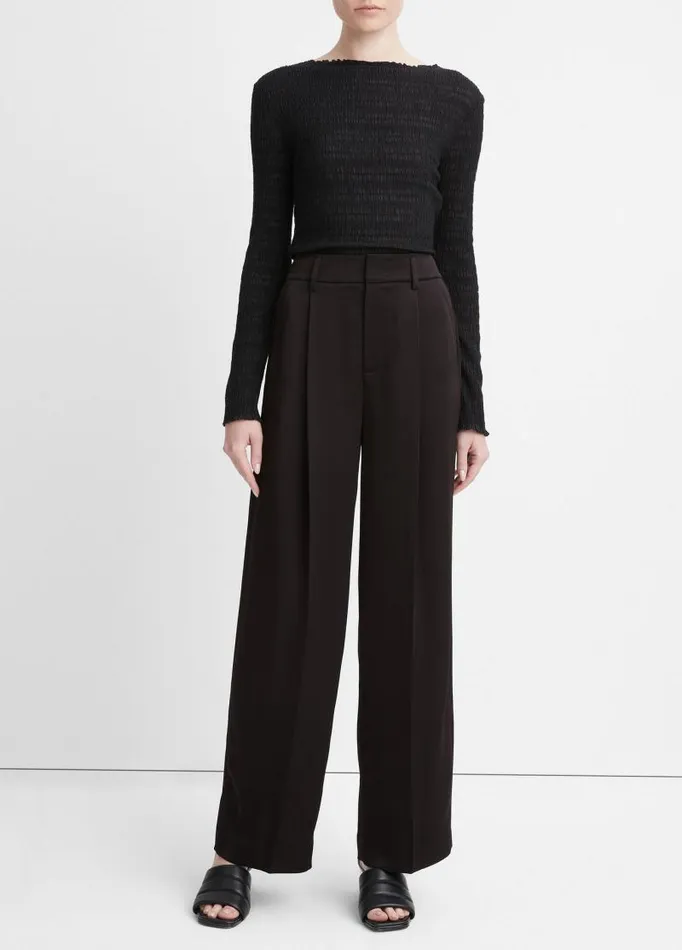 Women Pants and Shorts Vince Satin WideLeg Pant Black