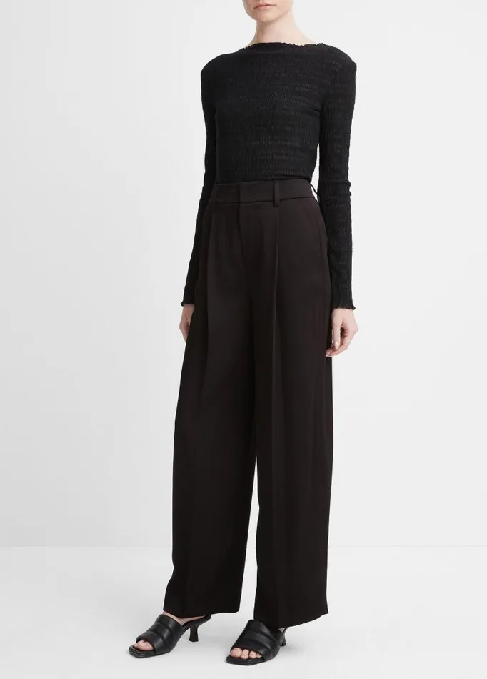 Women Pants and Shorts Vince Satin WideLeg Pant Black