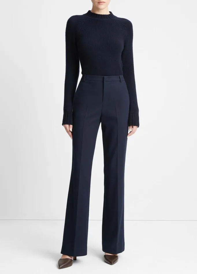 Women Pants and Shorts Vince StretchCotton BootCut Trouser Atlantic