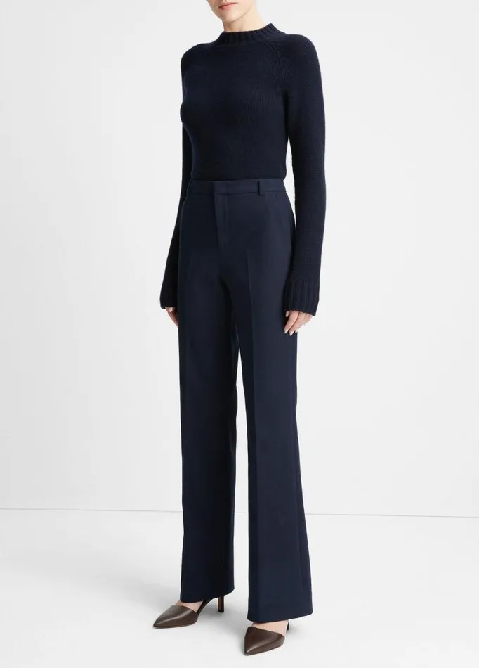 Women Pants and Shorts Vince StretchCotton BootCut Trouser Atlantic