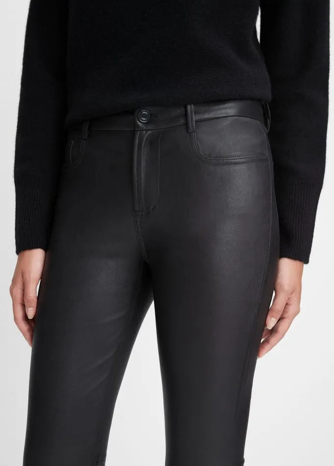 Women Pants and Shorts Vince Stretch Leather BootCut Pant Black