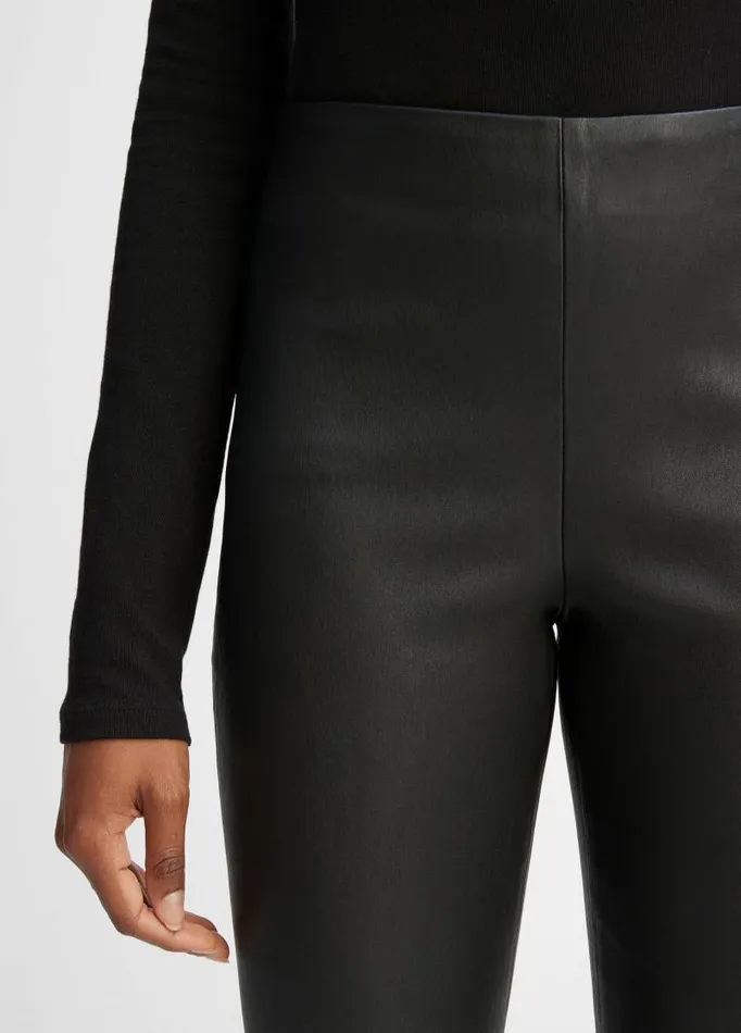 Women Pants and Shorts Vince StretchLeather Cropped Legging Black
