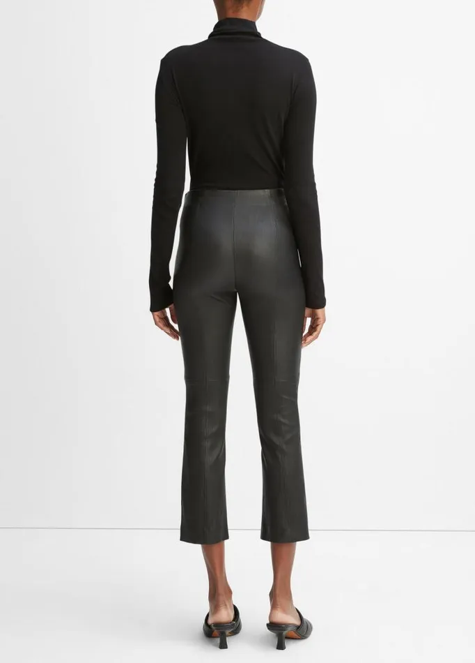 Women Pants and Shorts Vince StretchLeather Cropped Legging Black