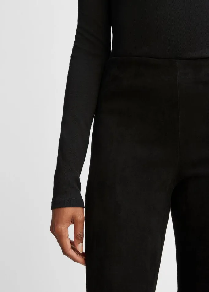 Women Pants and Shorts Vince StretchSuede Cropped Flare Legging Black