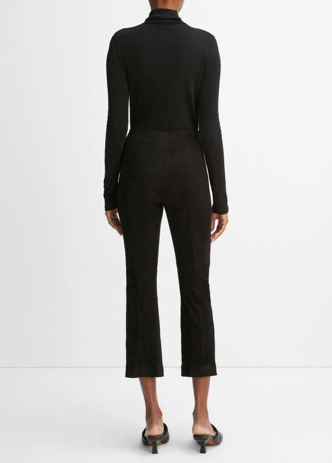 Women Pants and Shorts Vince StretchSuede Cropped Flare Legging Black