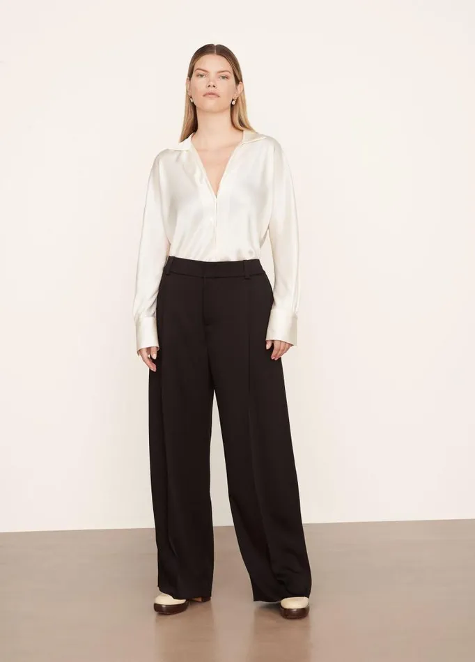Women Pants and Shorts Vince Tailored WideLeg Trouser Black