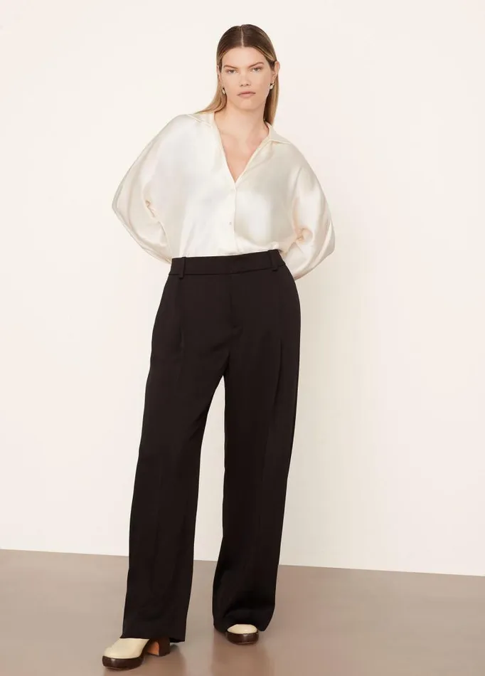 Women Pants and Shorts Vince Tailored WideLeg Trouser Black
