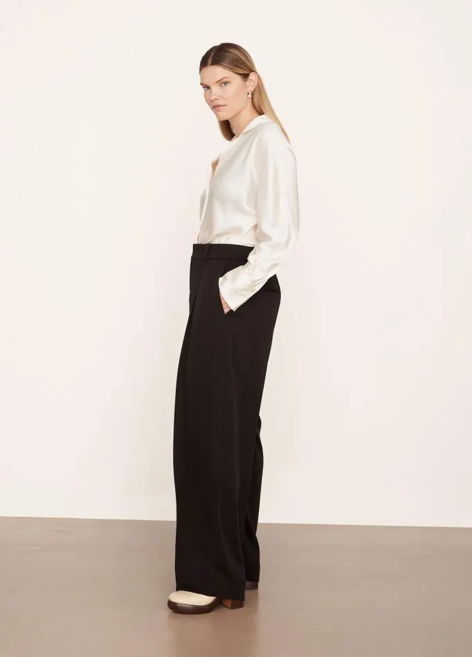 Women Pants and Shorts Vince Tailored WideLeg Trouser Black