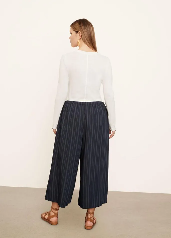 Women Pants and Shorts Vince TieFront Striped Culotte Coastal Blue