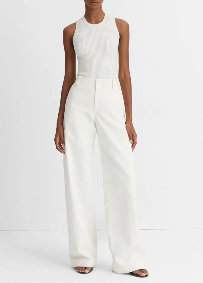 Women Pants and Shorts Vince Utility Cotton Pant Off White