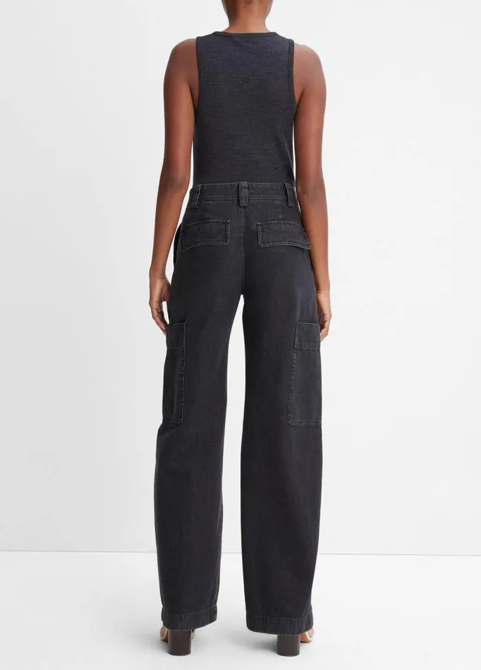 Women Pants and Shorts Vince Utility Denim Pant Washed Black