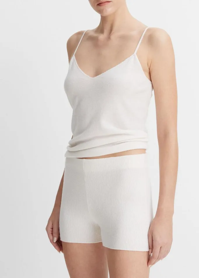 Women Pants and Shorts Vince WoolBlend Ribbed Shorts Off White