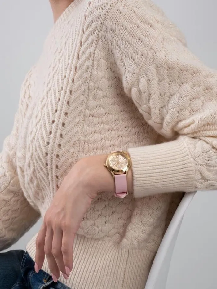Women Pearl Analogue Watch Pink Guess Watches