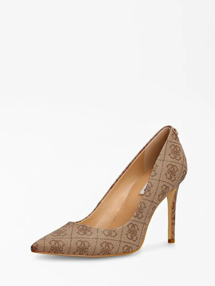 Women Piera 4g Logo Court Shoe Beige Guess Heels