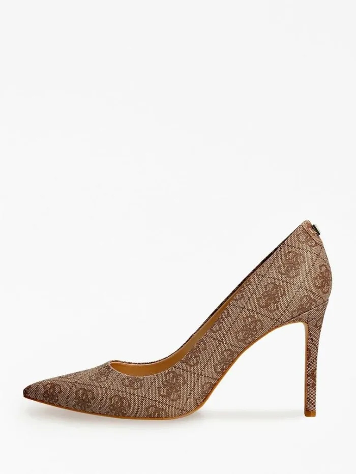 Women Piera 4g Logo Court Shoe Beige Guess Heels