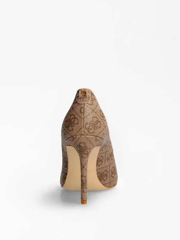 Women Piera 4g Logo Court Shoe Beige Guess Heels