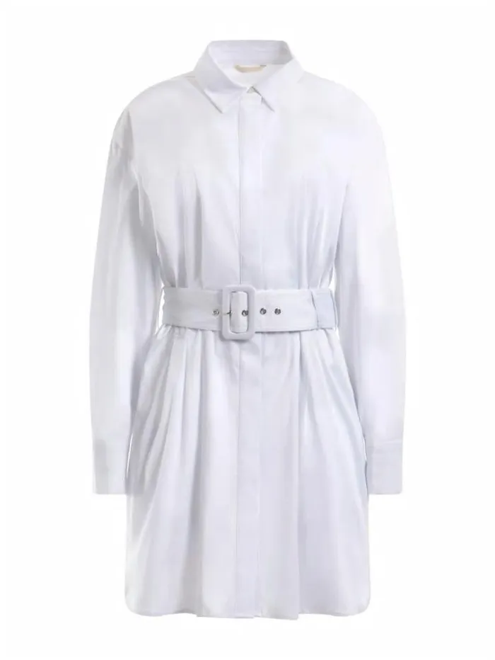 Women Poplin Chemisier Dress White Guess Dresses And Jumpsuits