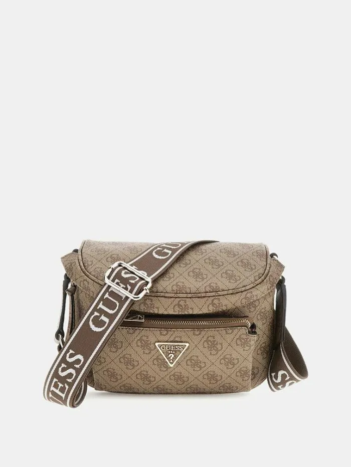 Women Power Play 4g Logo Mini Crossbody Beige Guess Crossbody Bags