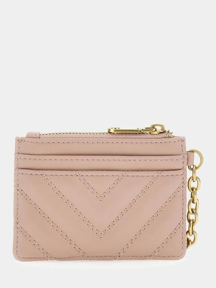 Women Quilted Logo Script Keychain Pink Guess High Tech Accessories And Keychains