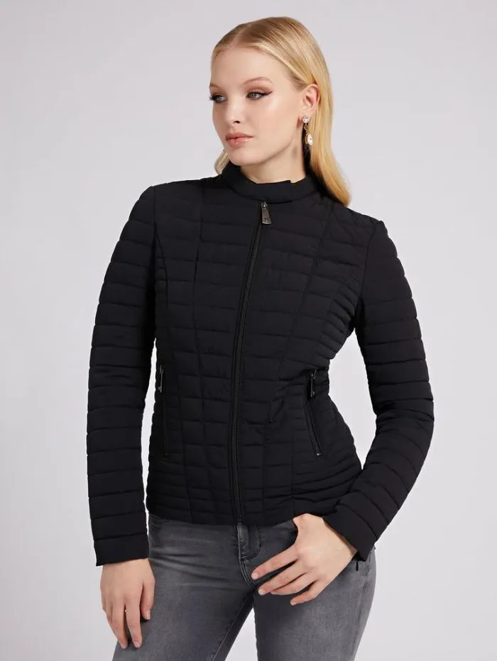Women Quilted Padded Jacket Black Guess Coats And Jackets