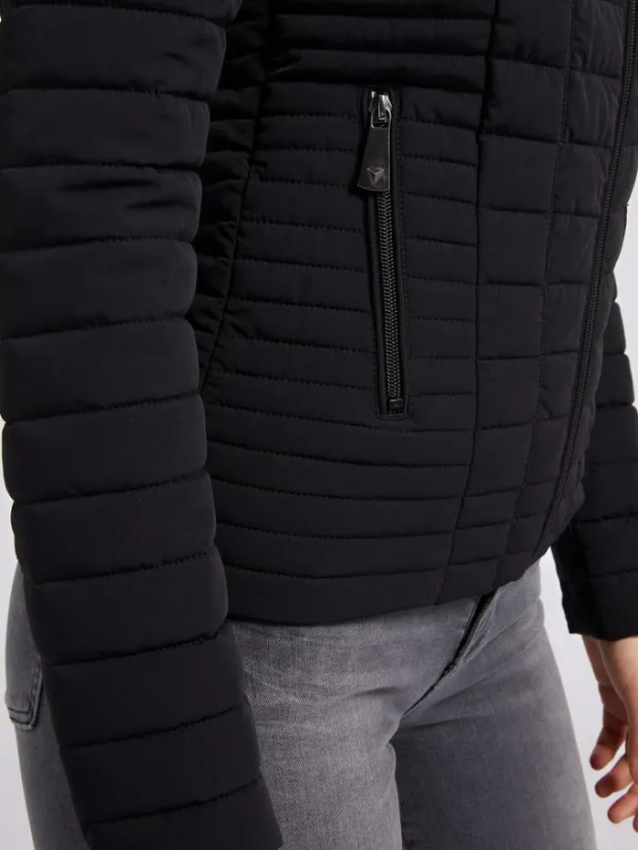 Women Quilted Padded Jacket Black Guess Coats And Jackets