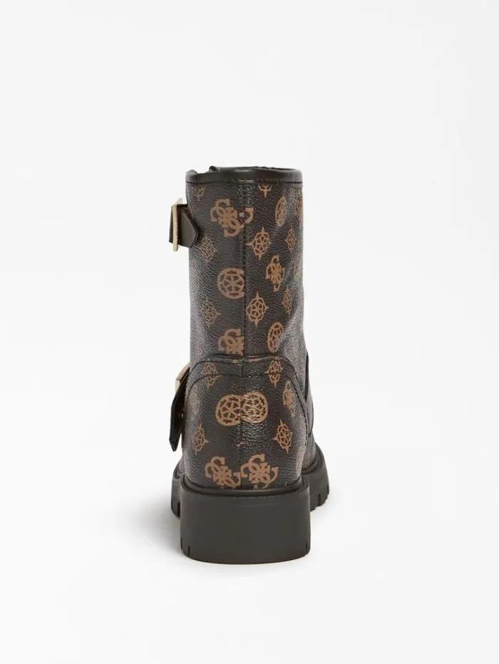 Women Ragner Genuine Leather Ankle Boot Brown Guess Boots And Booties