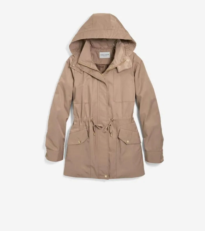Women Rain Jackets Cole Haan Lightweight Travel Jacket Truffle