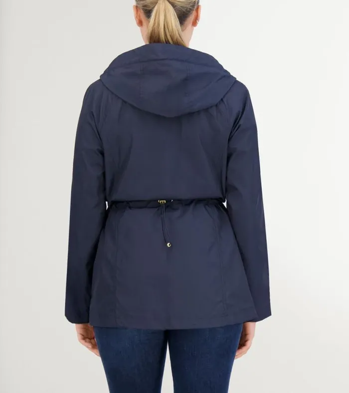 Women Rain Jackets Cole Haan Packable Travel Rain Anorak Indigo Blue