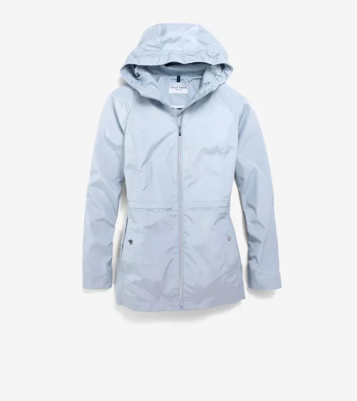 Women Rain Jackets Cole Haan Packable Travel Rain Anorak Mist