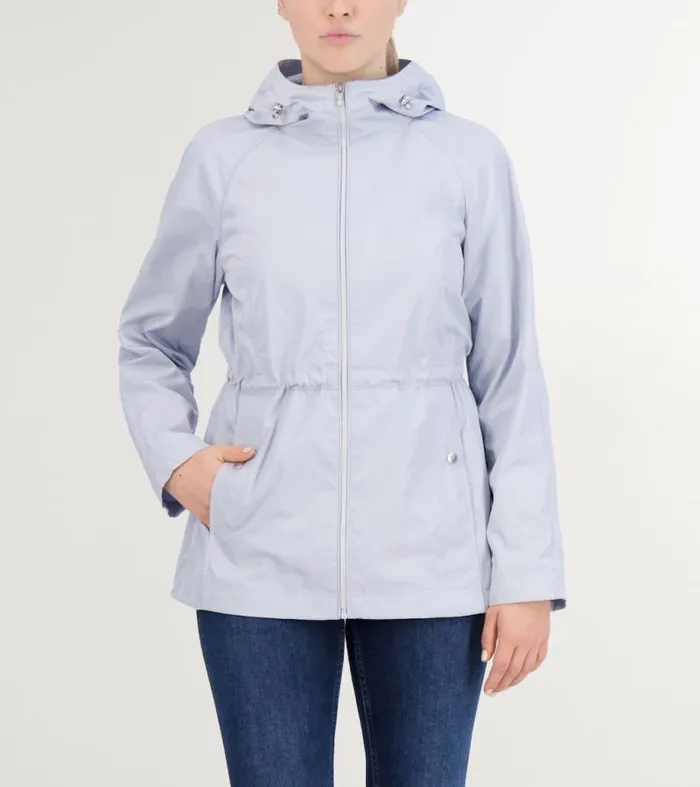 Women Rain Jackets Cole Haan Packable Travel Rain Anorak Mist